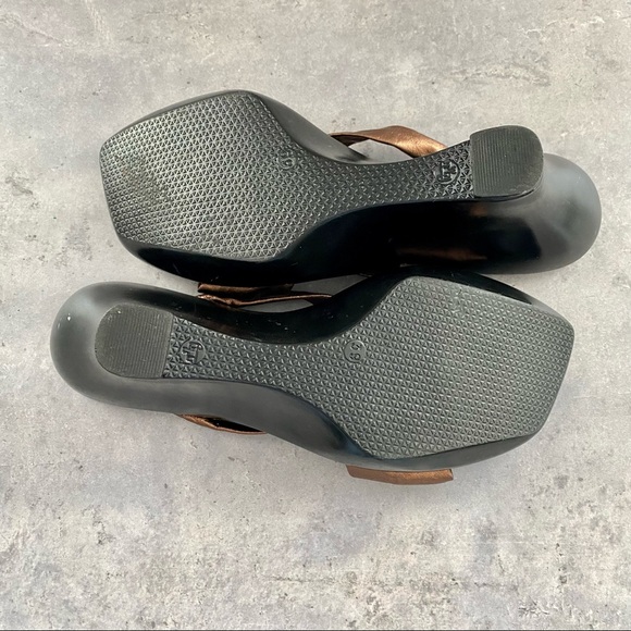 Athena Alexander Bronze Copper Strappy Wedge Sandals Size 8 - Picture 7 of 10